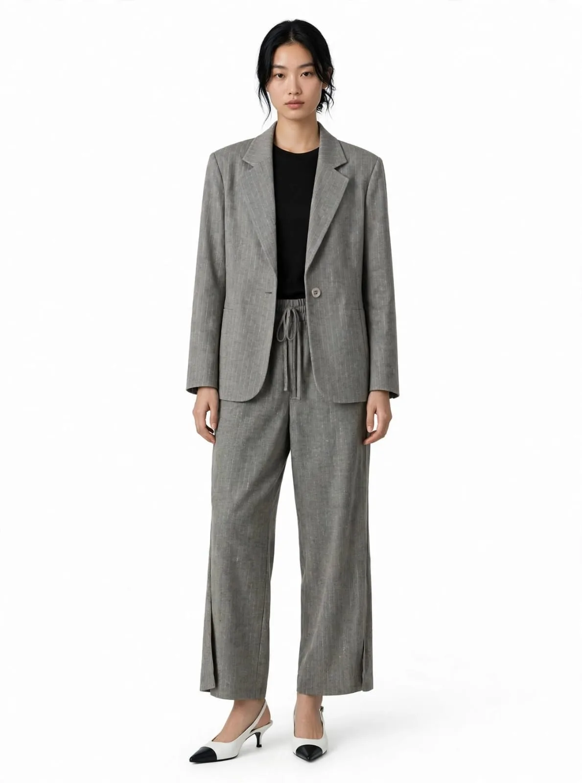 Conjunto Betelguese Cinza de Alfaiataria com Blazer e Calça Tamanho G | RE.USE