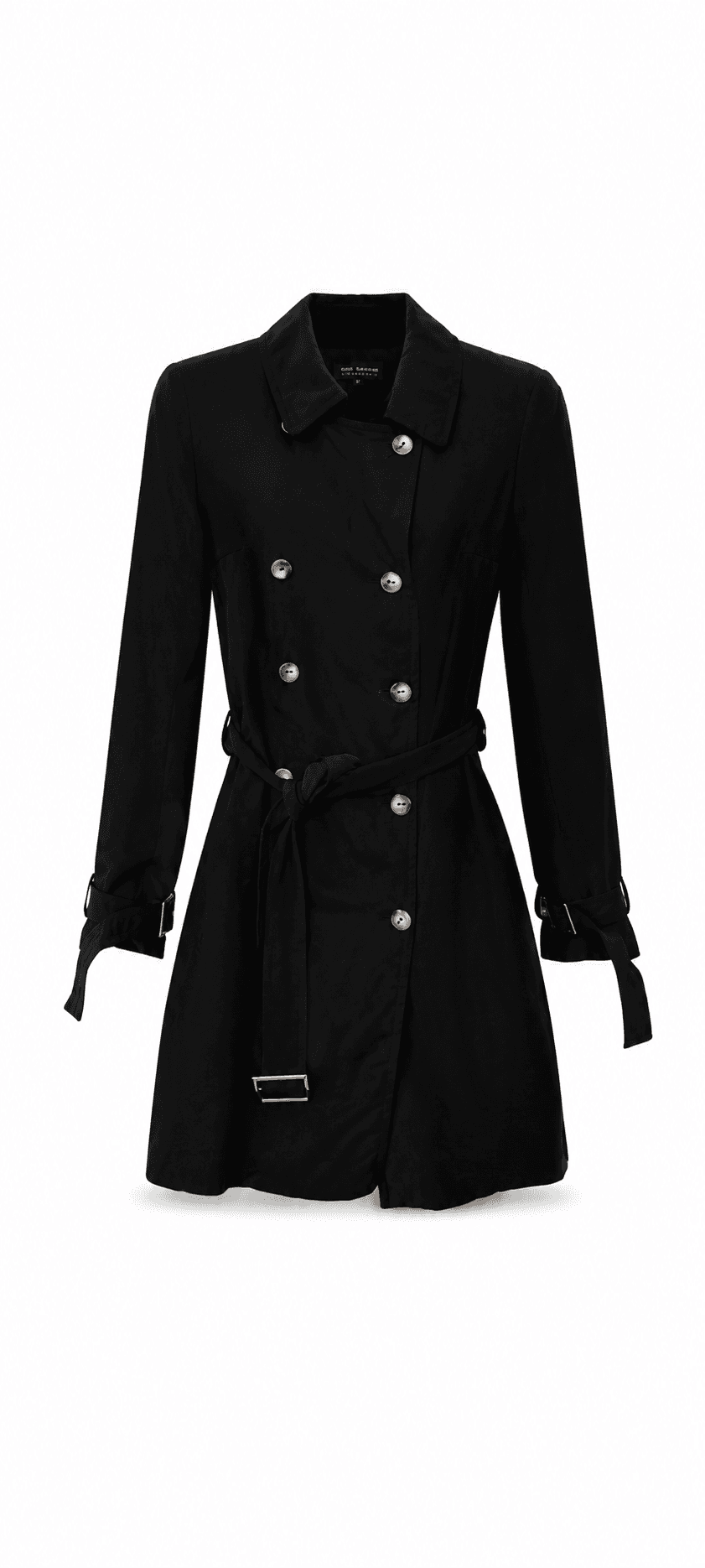 Trench Coat CRIS BARROS Preto Botões Prata Cinto