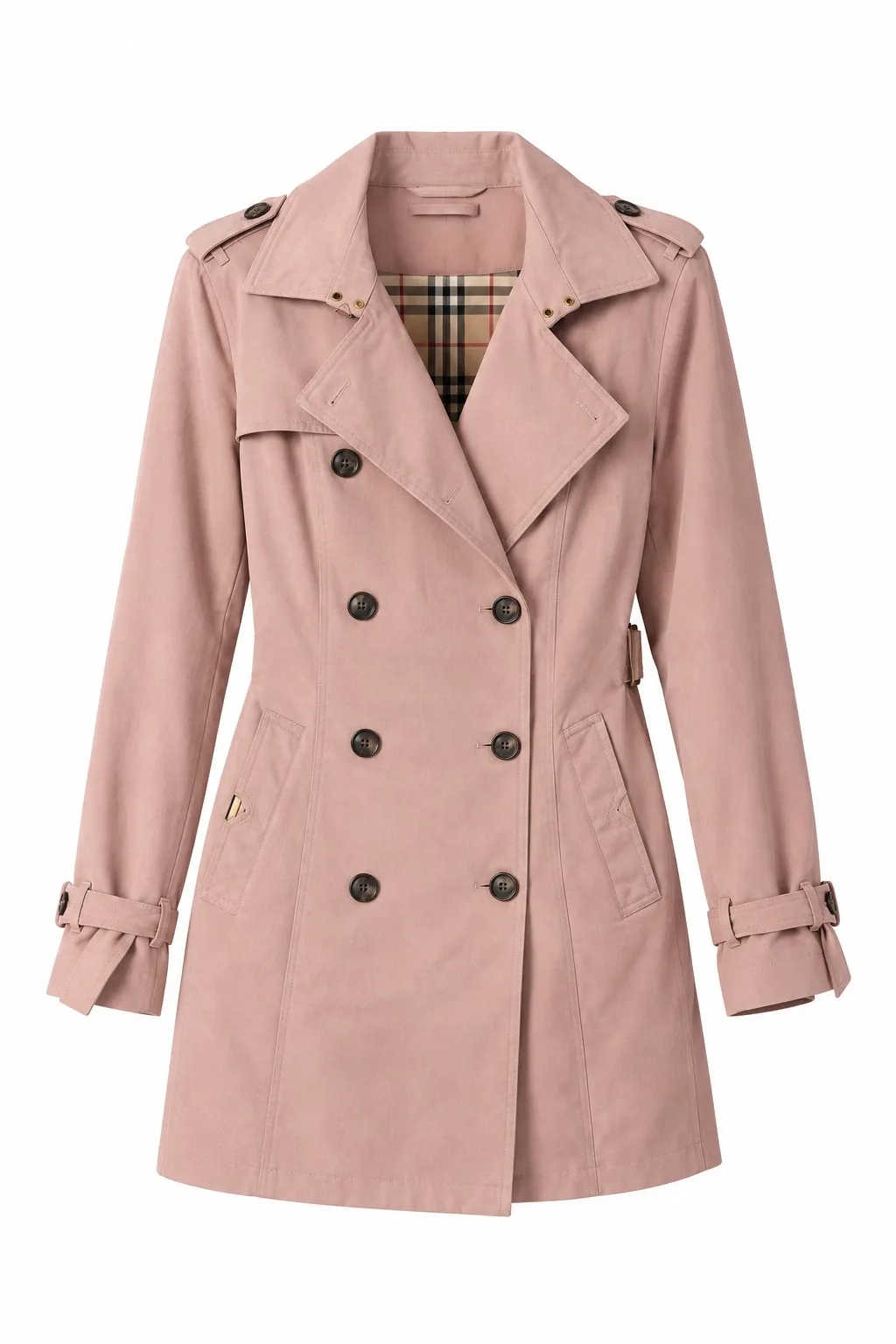Trench Coat Mamô Rosa com Abotoamento Duplo Tamanho G | RE.USE