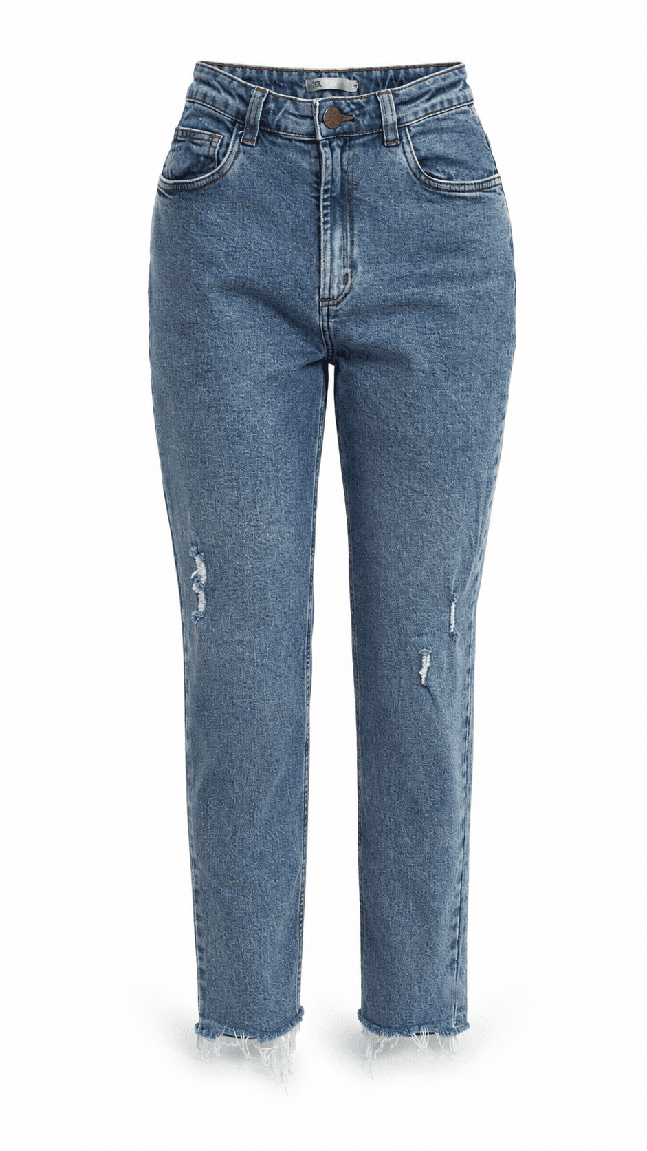 Calça Jeans Azul Claro com Rasgos Feminina Tamanho 40