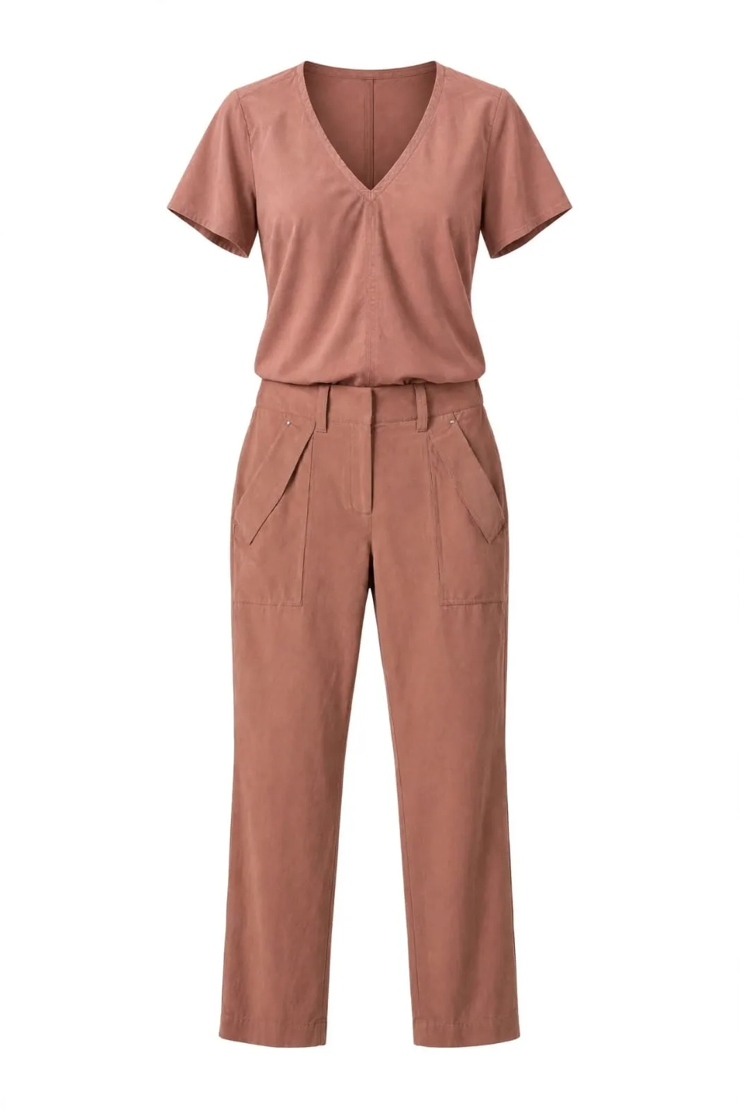 Conjunto Borda Barroca Rosé com Blusa e Calça de Alfaiataria Tamanho 42 | RE.USE