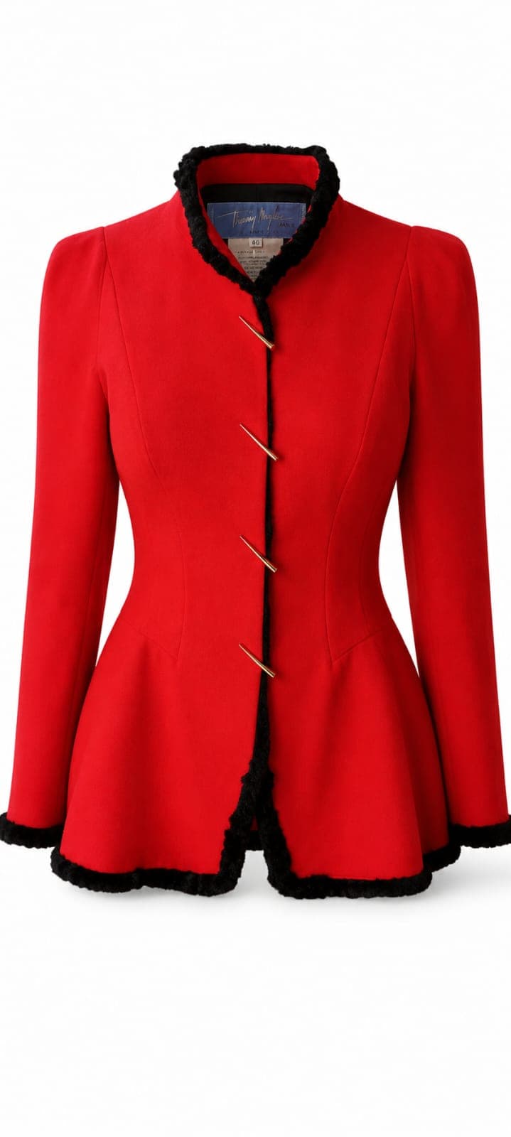 ARQUIVO REUSE | Blazer Vermelho Assinado THIERRY MUGLER Paris Tam 38